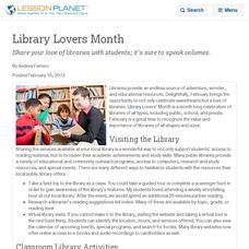 Library Lovers Month Lesson Planet Article