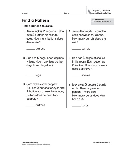 Find a Pattern Worksheet