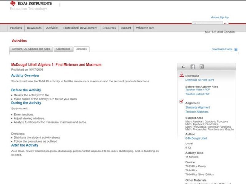 Find Minimum and Maximum Lesson Plan