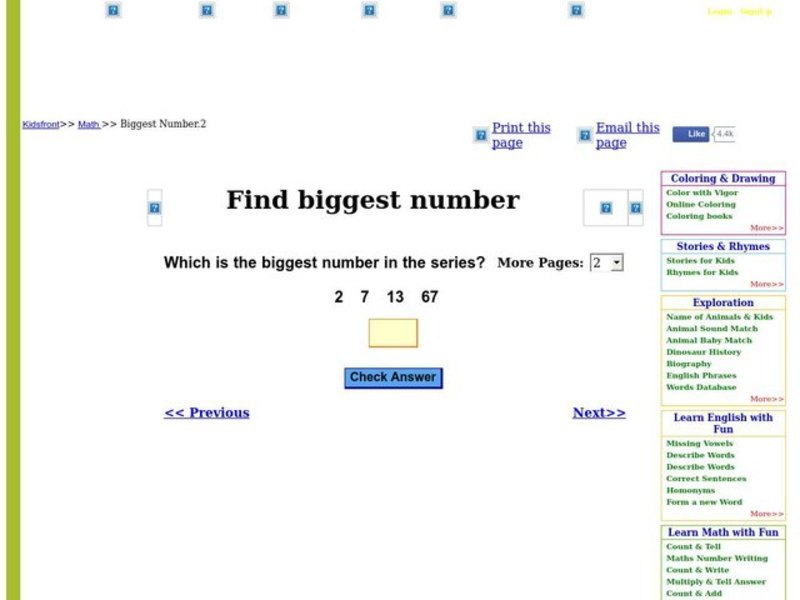 Find the Biggest Number Interactive