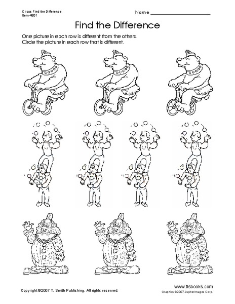 Find the Difference Worksheet