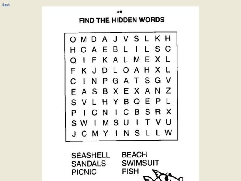 Find the Hidden Words Worksheet