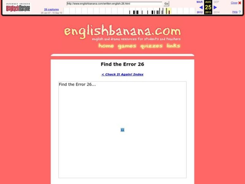Find the Error 26 Worksheet