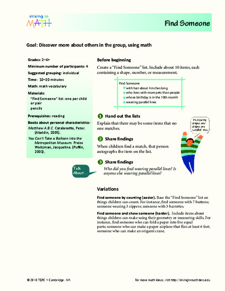 Find Someone Lesson Plan