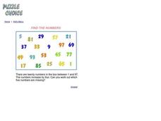 Find the Numbers Worksheet