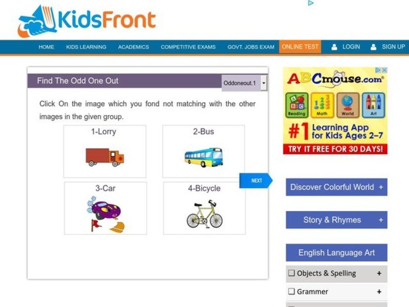 Find The Odd One Out Worksheet