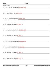 Find the Pattern Worksheet