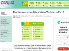 Find the sequence and the nth term Interactive