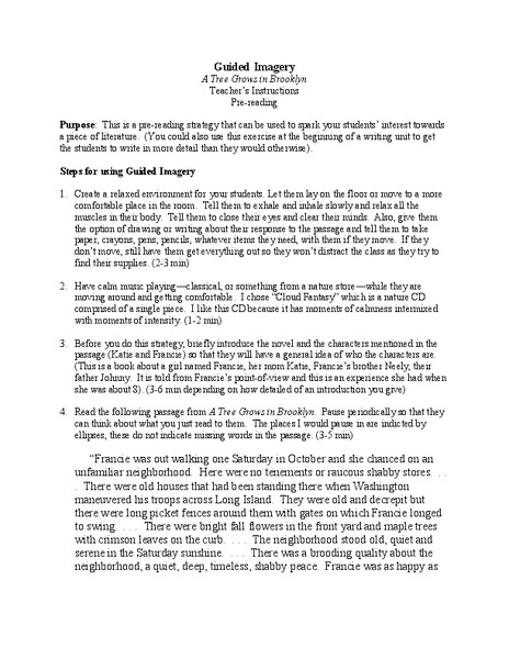 A Tree Grows in Brooklyn Lesson Plan