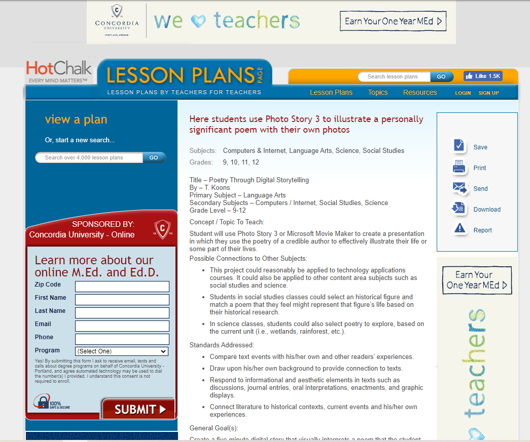 Poetry Through Digital Storytelling Lesson Plan