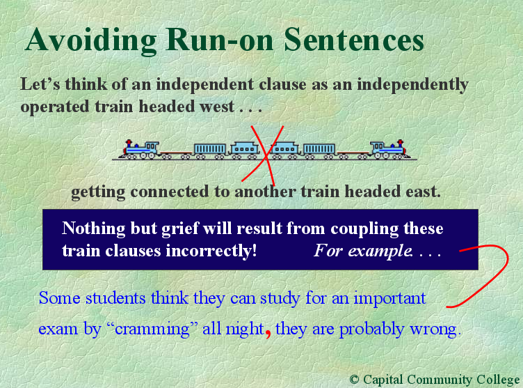 Avoiding Run-on Sentences PPT