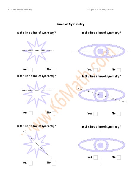 Finding Lines of Symmetry Worksheet