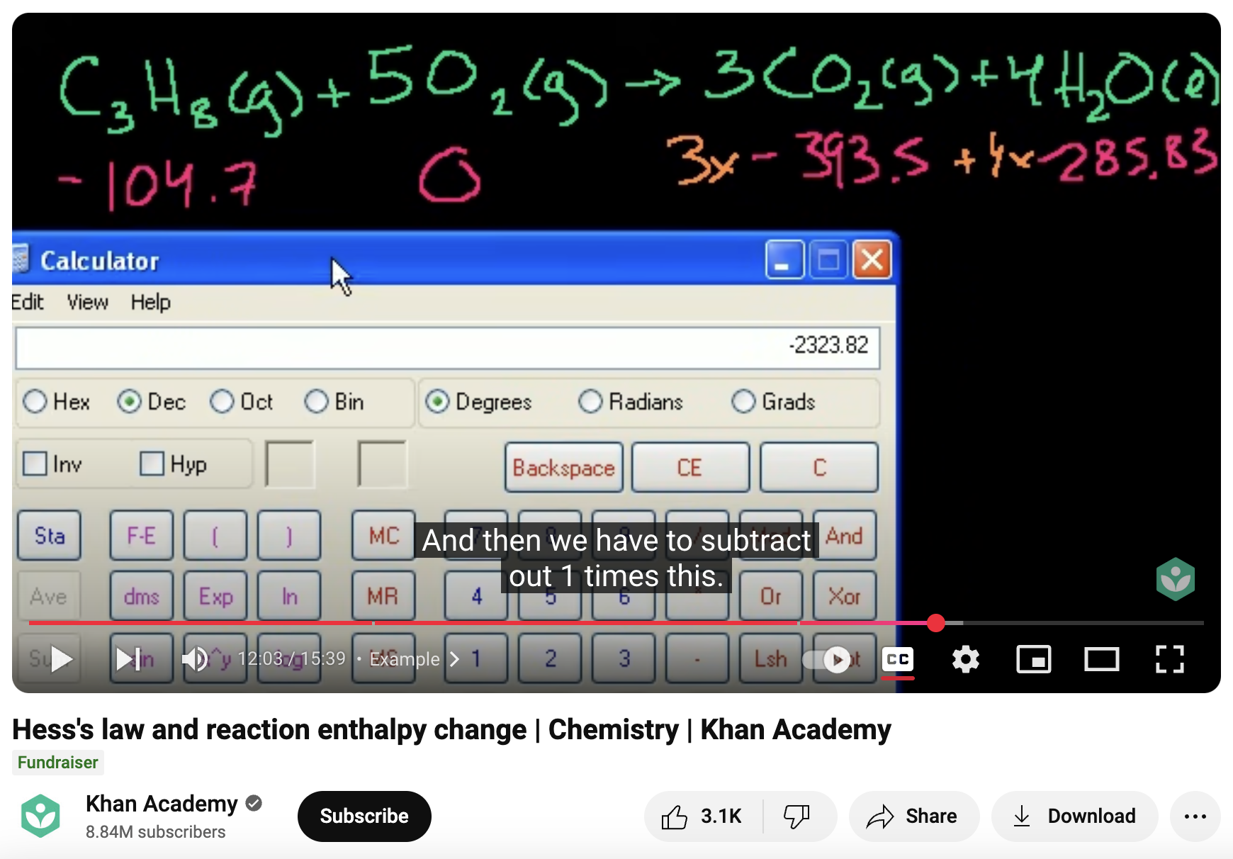 Hess's Law and Reaction Enthalpy Change, Chemistry Instructional Video