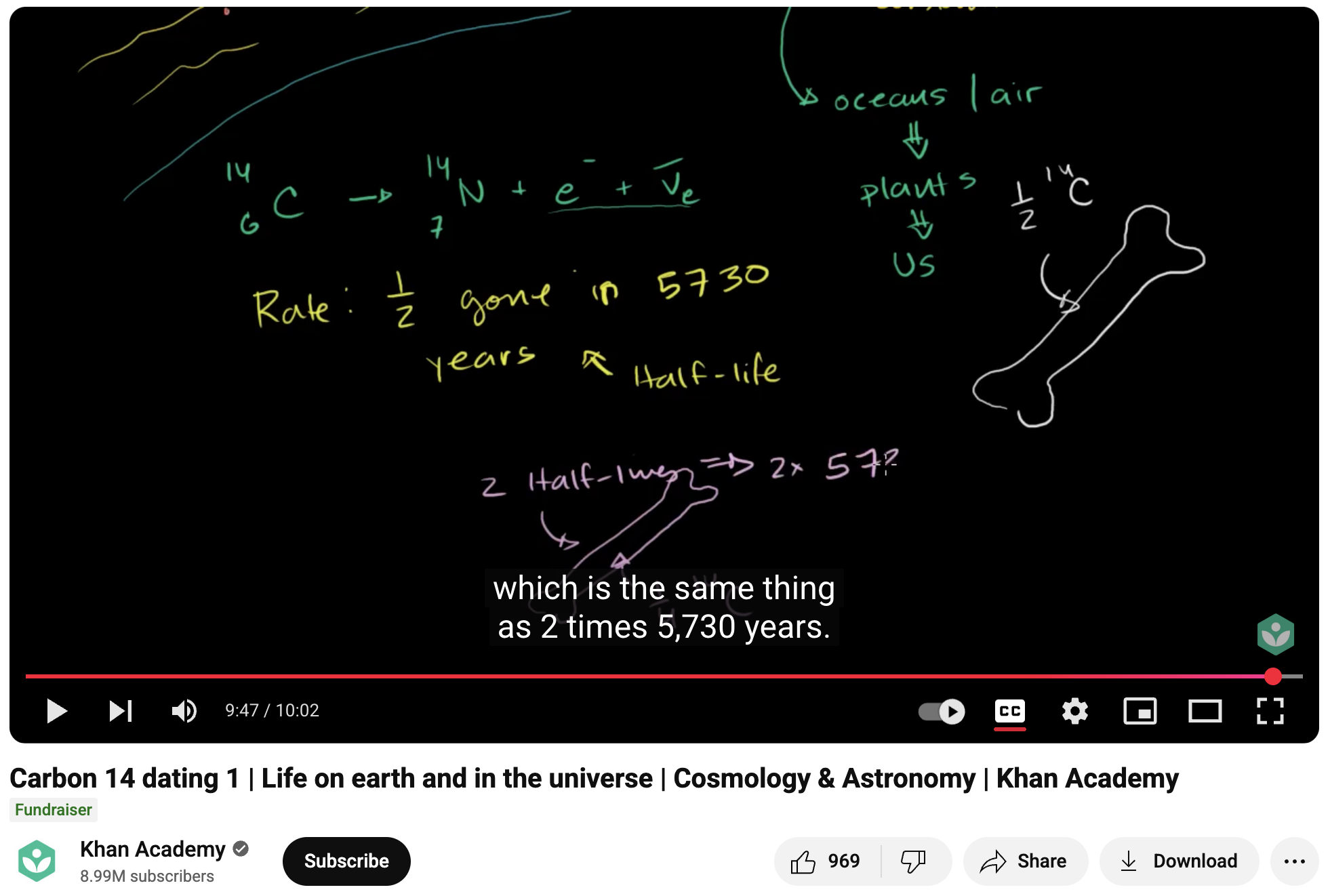 Carbon 14 Dating 1, Life on Earth and in the Universe, Cosmology and Astronomy Instructional Video