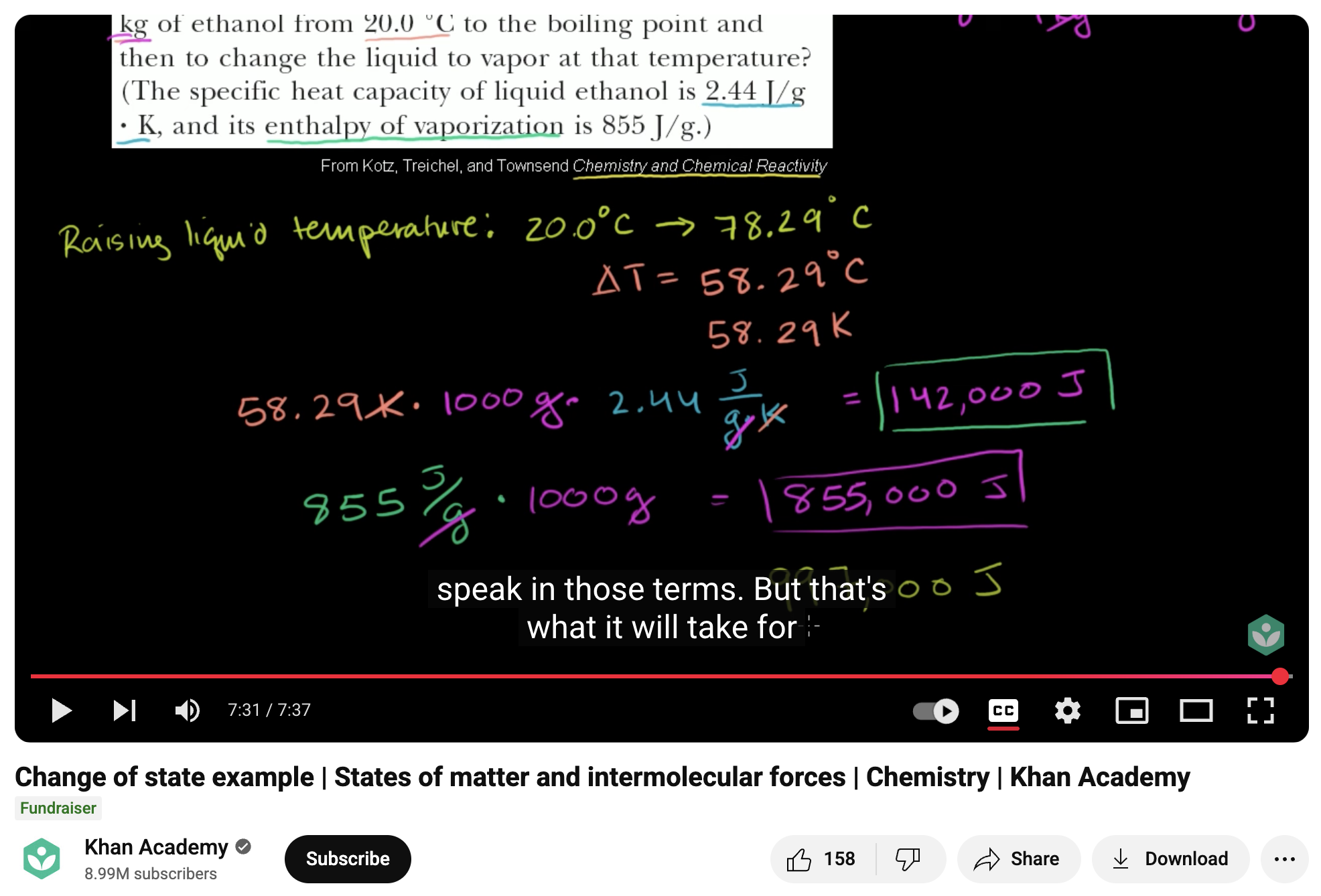 Change of State Example, States of Matter and Intermolecular Forces, Chemistry Instructional Video