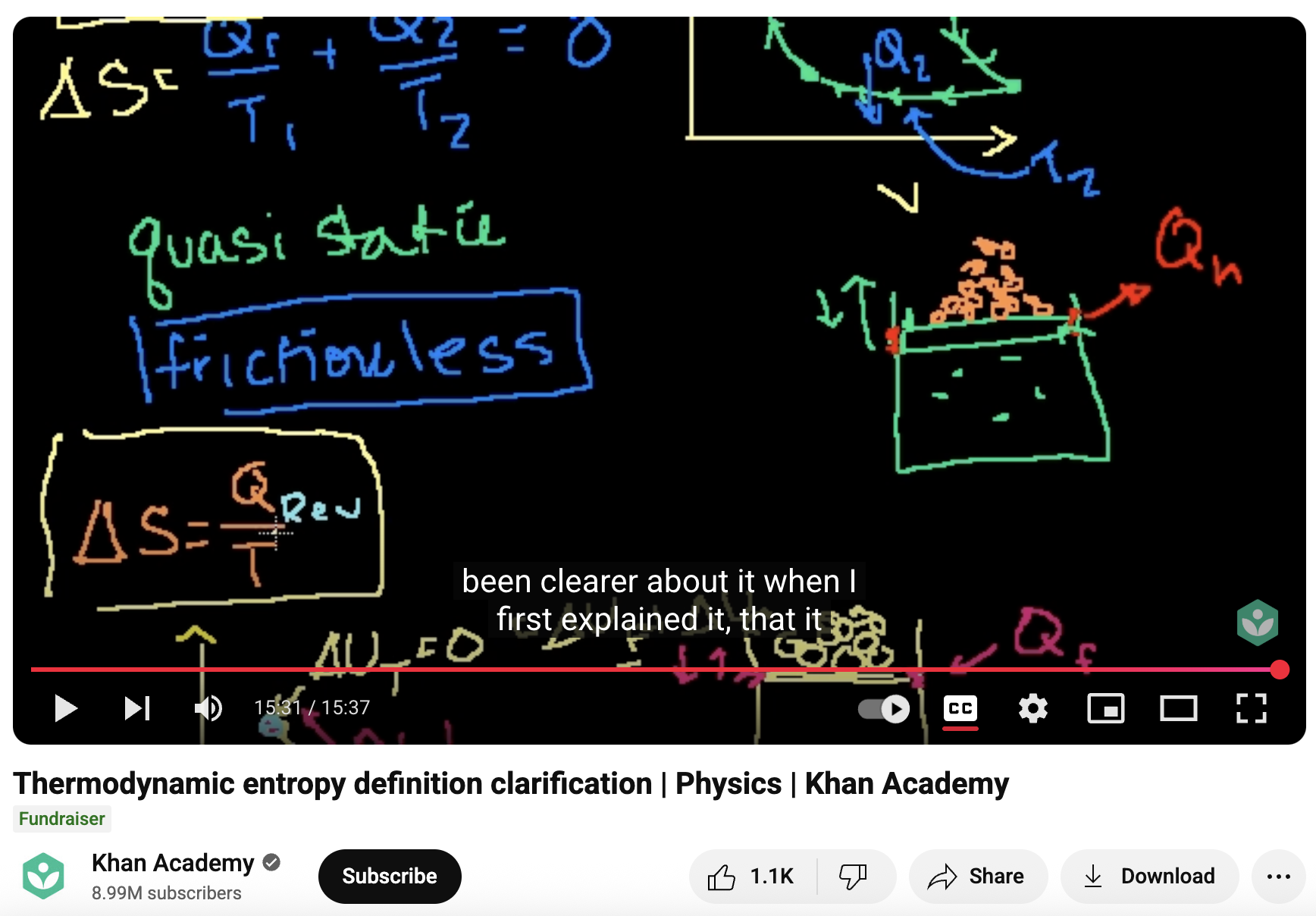 Thermodynamic Entropy Definition Clarification, Physics Instructional Video