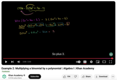 Example 2: Multiplying a Binomial by a Polynomial, Algebra I Instructional Video