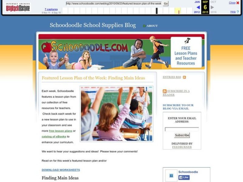 Finding Main Ideas Lesson Plan