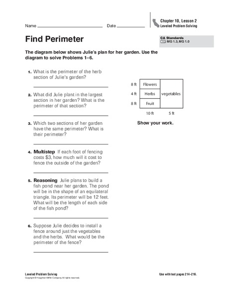 Finding Perimeter Worksheet