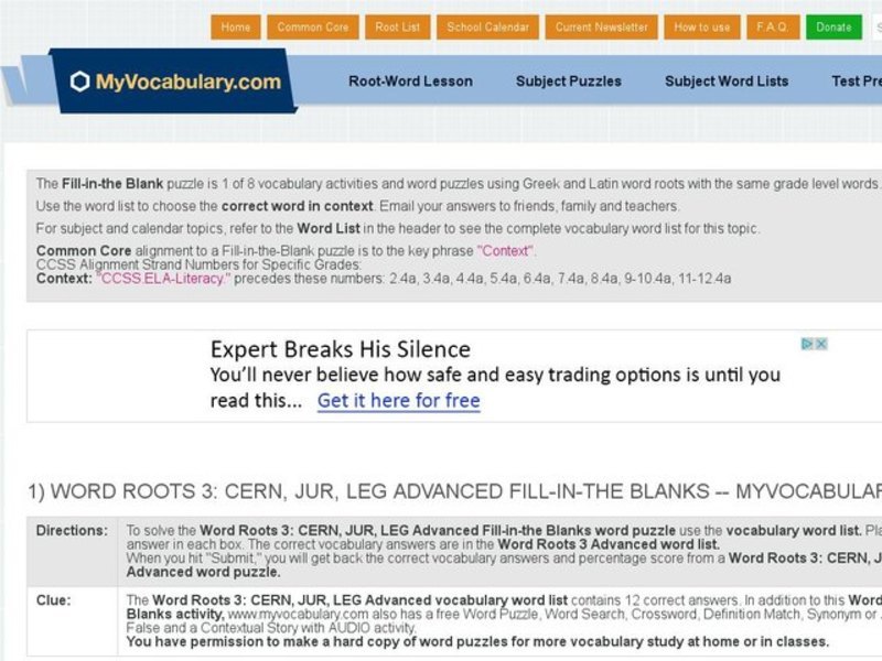 Latin Roots cern, jur, leg: Advanced Vocabulary Quiz Interactive