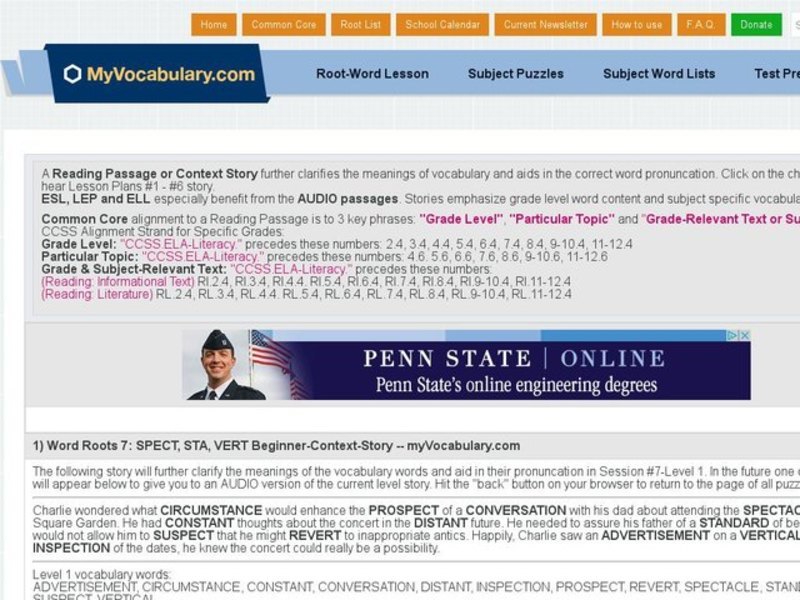 Word Roots 7: SPECT, STA, VERT Beginner Context Story 1 Interactive