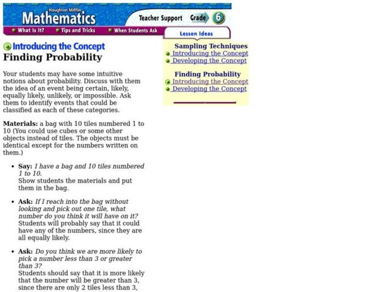 Finding Probability Lesson Plan
