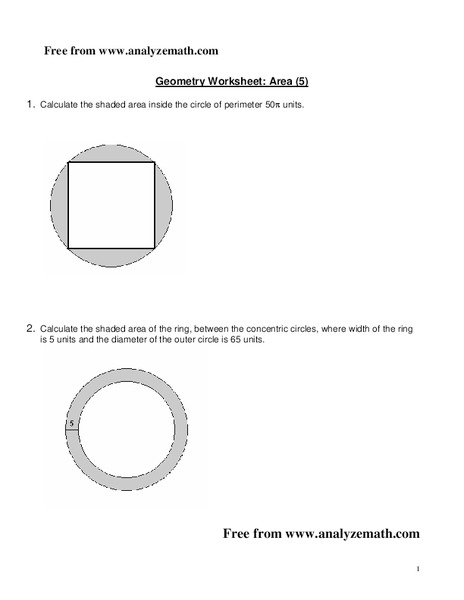 Finding The Area Worksheet