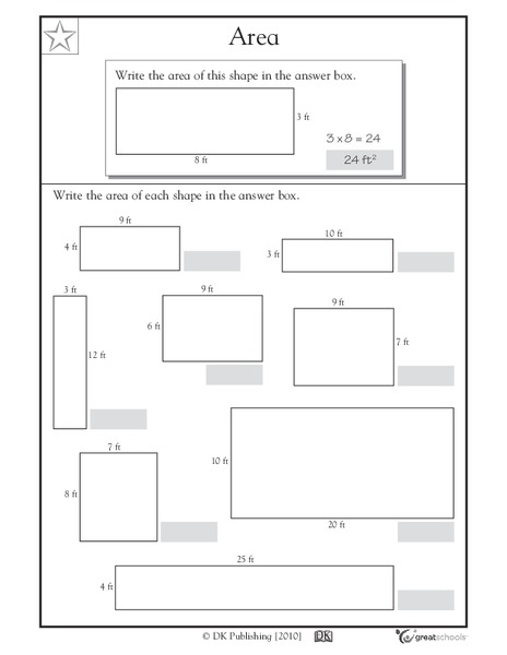 Finding the Area Worksheet