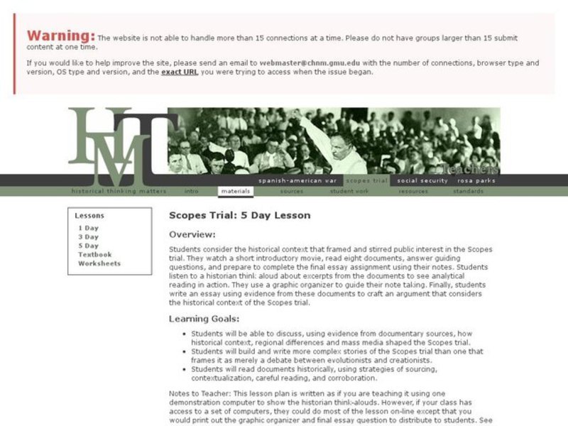 Scopes Trial: 5 Day Lesson Lesson Plan
