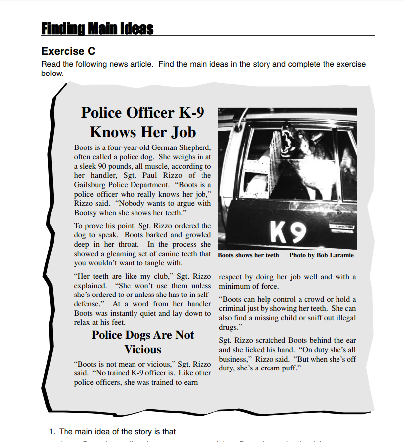 Finding Main Ideas Lesson Plan