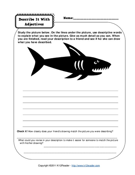 Describe It with Adjectives Writing