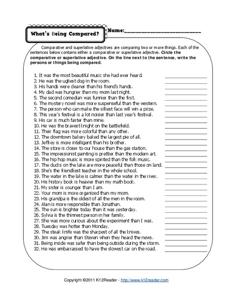 What’s Being Compared? Worksheet