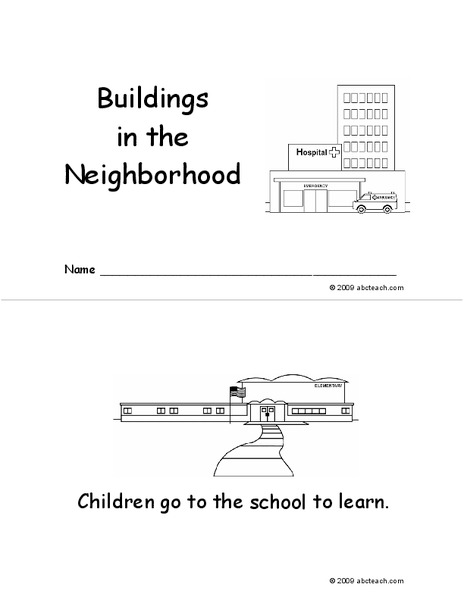 Neighborhood Buildings Printables