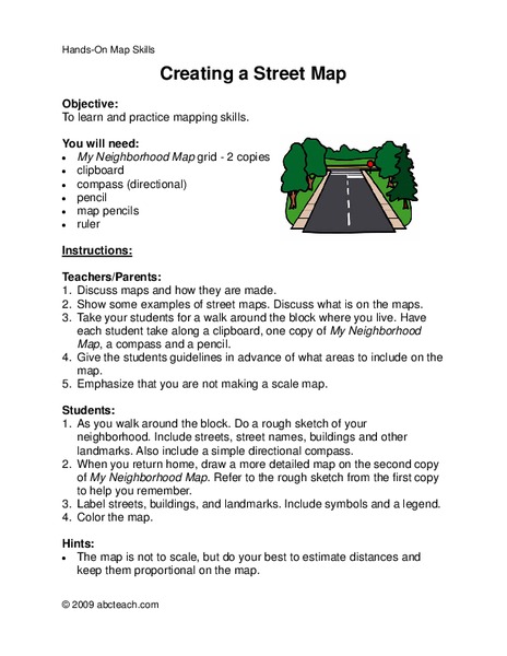 Street Mapping Worksheet