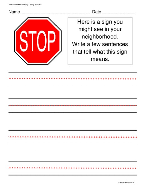 Story Starter: Stop Sign Writing