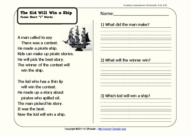 The Kid Will Win a Ship Worksheet