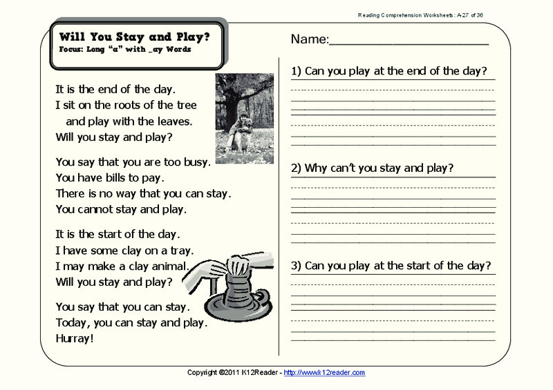 Will You Stay and Play? Worksheet