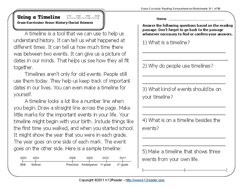 Using a Timeline Worksheet