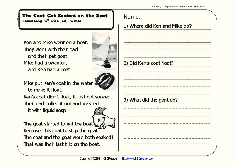 The Coat Got Soaked on the Boat Worksheet