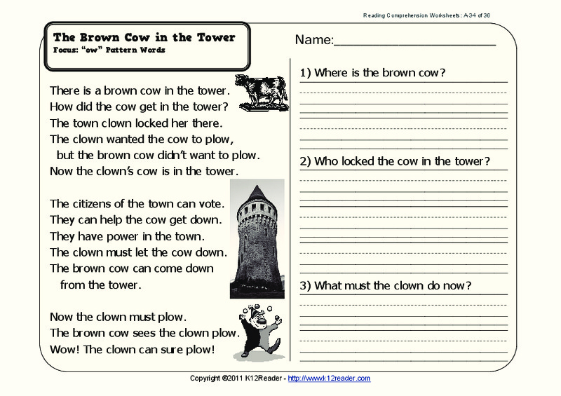 The Brown Cow in the Tower Worksheet