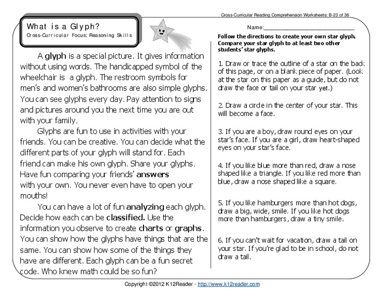 What Is a Glyph? Worksheet