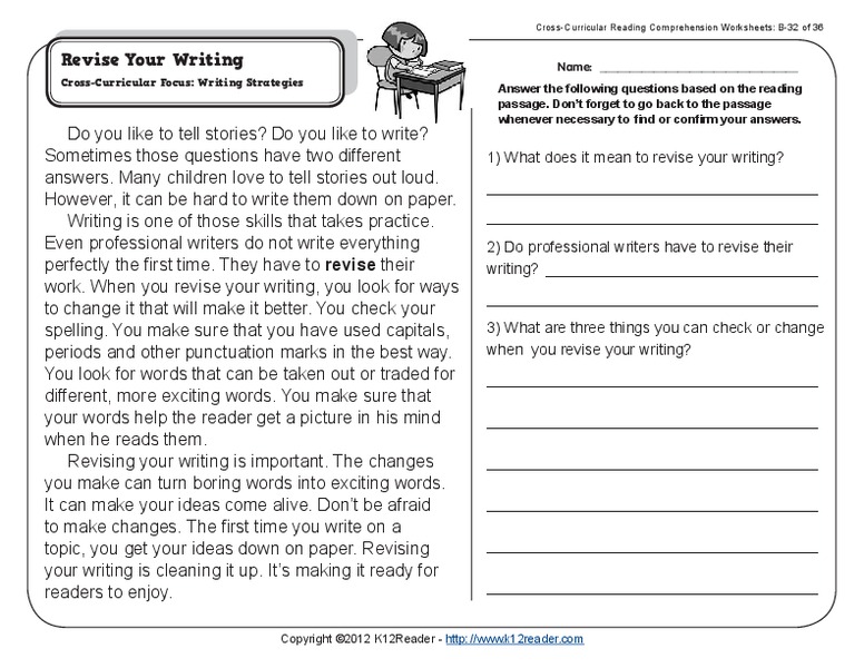 Revise Your Writing Worksheet
