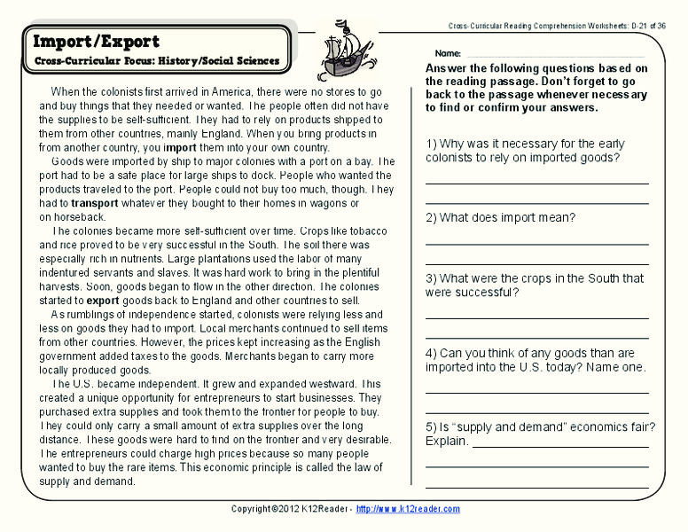 Import/Export Worksheet