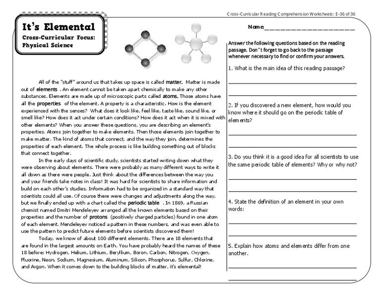 It’s Elemental Worksheet