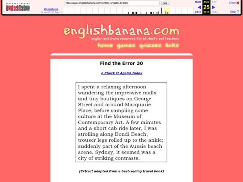 Find the Error Worksheet