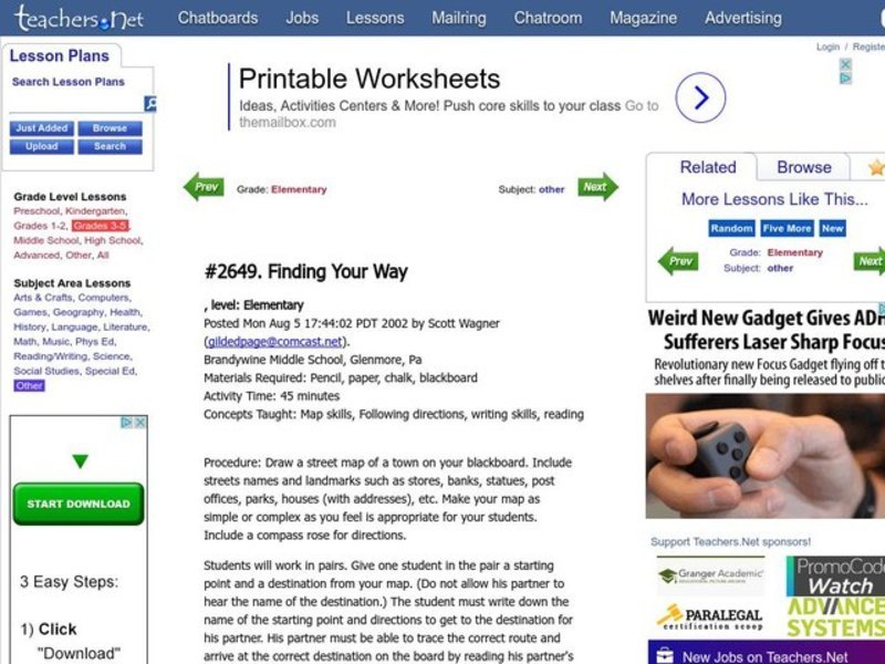 Finding Your Way Lesson Plan