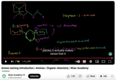 Amine Naming Introduction, Amines, Organic chemistry Instructional Video