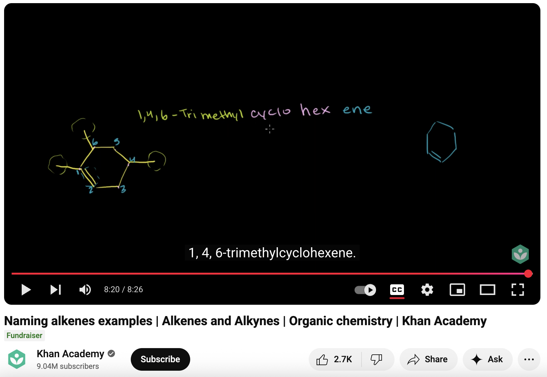Naming Alkenes Examples, Alkenes and Alkynes, Organic Chemistry Instructional Video