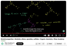 Alcohol Properties, Alcohols, Ethers, Epoxides, Sulfides, Organic Chemistry Instructional Video