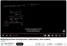Multiplying Binomials and Polynomials, Algebra Basics Instructional Video